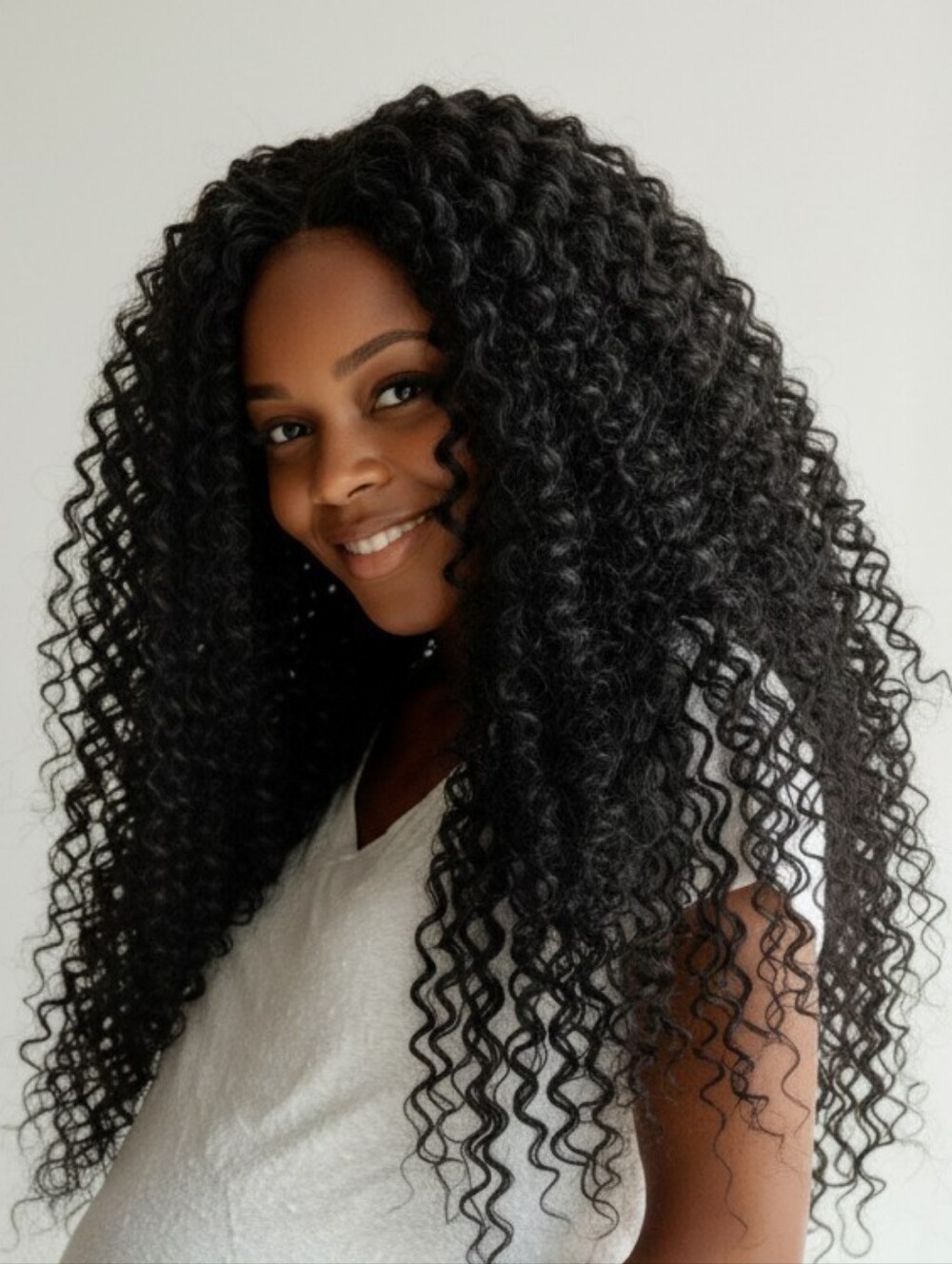 26 Inch Black Curly Spiral Wig New Lace Front Full Glueless Synthetic